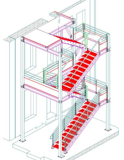 plan escalier extérieur